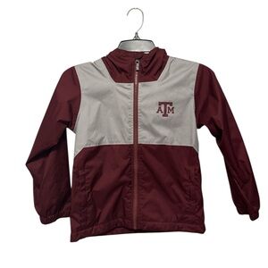 Columbia Kids Texas A&M Maroon and Gray Zip-Up Insulated Rain Jacket Size:XS 6-7